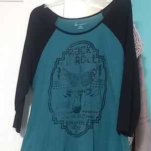 Rock and roll 3/4 sleeve tee